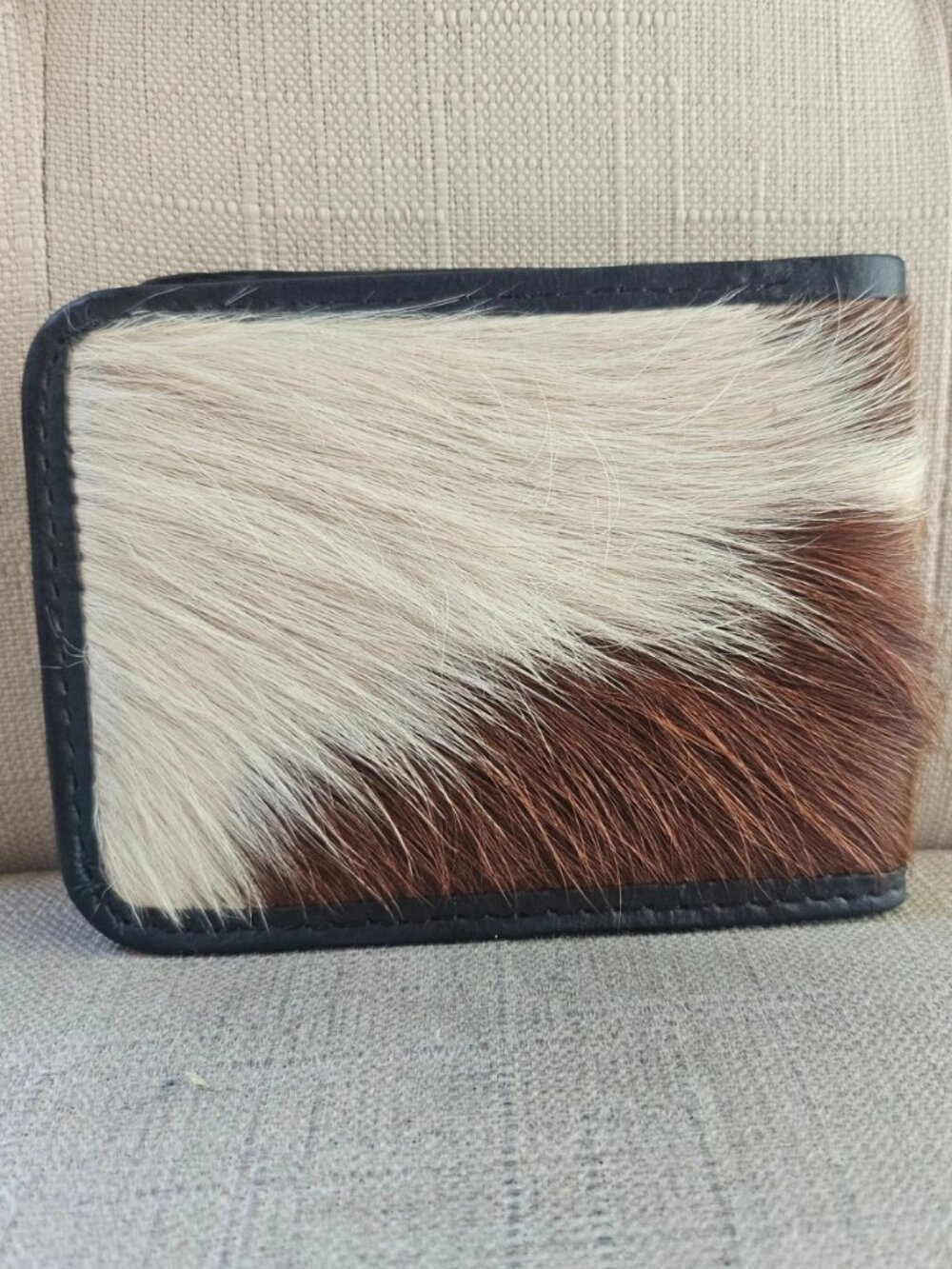 Handmade Real Fur Wallet Unisex Cardholder Genuine Leather Bifold Purse Billfold